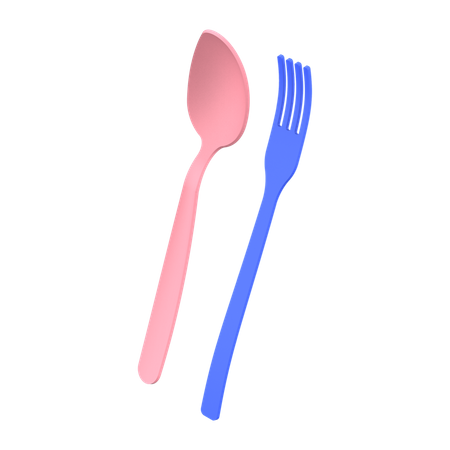 Fork Spoon  3D Illustration