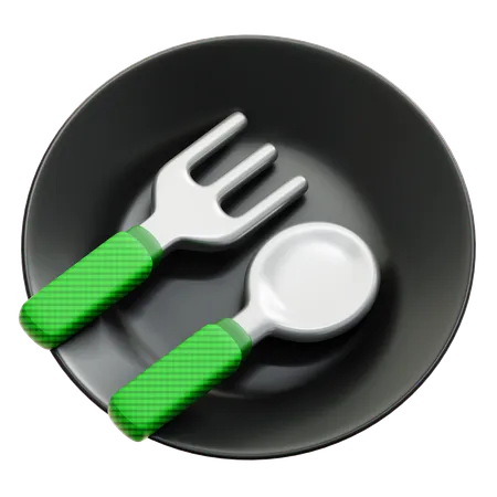 Fork Spoon Plate  3D Icon