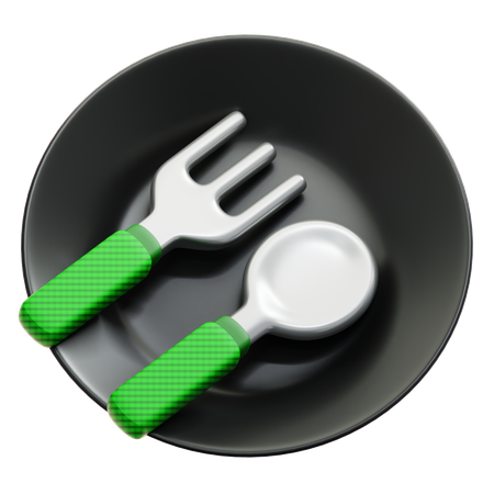 Fork Spoon Plate  3D Icon