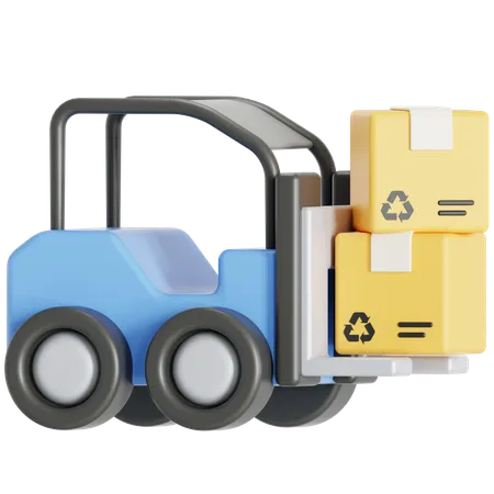 Forklift For Processing Package 3D Icon