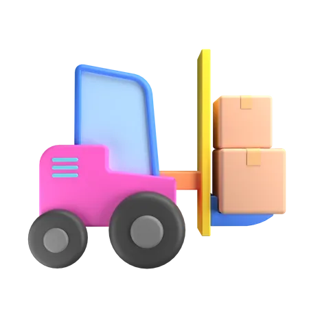 Forklift  3D Illustration