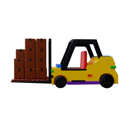 Forklift 3D Illustration