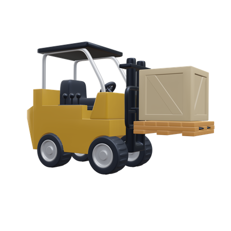 Forklift And Box  3D Icon