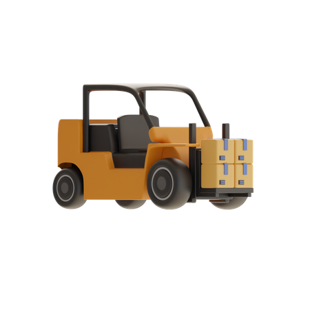 Forklift And Boxes  3D Icon