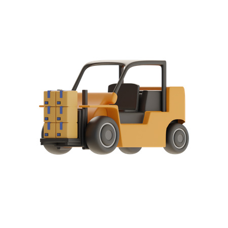 Forklift And Boxes  3D Icon