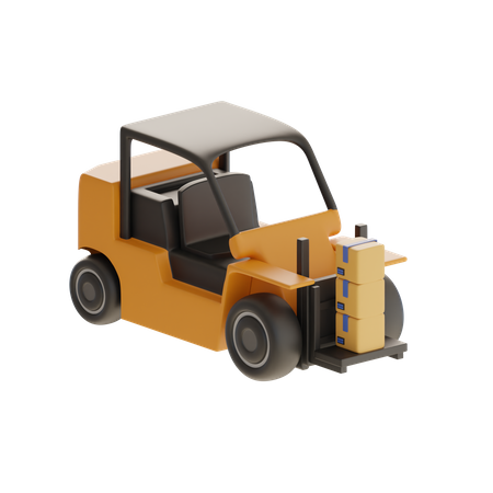Forklift And Boxes  3D Icon