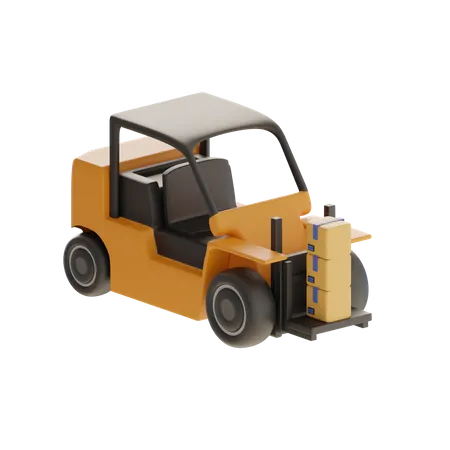 Forklift And Boxes  3D Icon