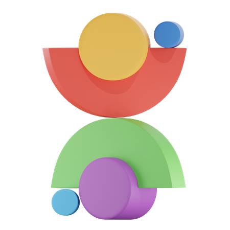 Forma abstracta colorida  3D Icon
