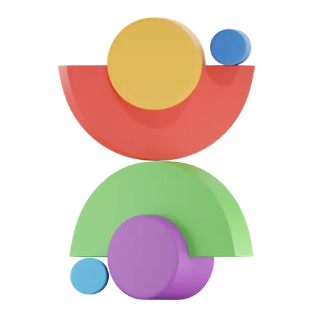 Forma abstracta colorida  3D Icon