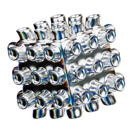 Forma abstracta cromada  3D Icon
