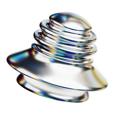Forma abstracta cromada  3D Icon