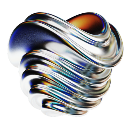 Forma abstracta cromada  3D Icon