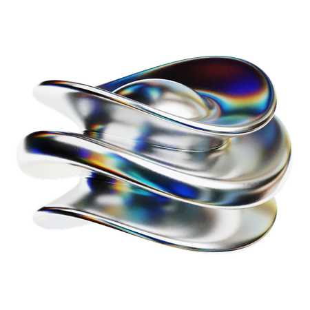 Forma abstracta cromada  3D Icon