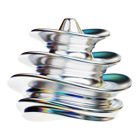 Forma abstracta cromada  3D Icon