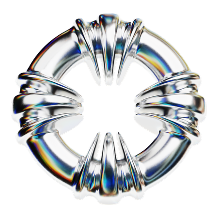 Forma abstracta cromada  3D Icon