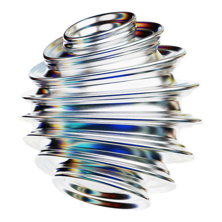 Forma abstracta cromada  3D Icon