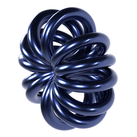 Forma abstracta de cromo azul  3D Icon