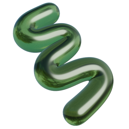 Forma abstracta curva  3D Icon