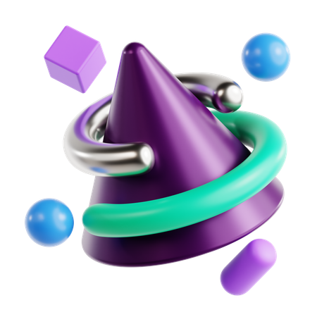 Forma abstracta de cono  3D Icon