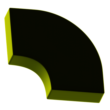 Forma abstracta de cuarto de círculo  3D Icon