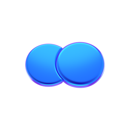 Forma abstracta de dos círculos  3D Icon
