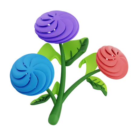 Forma abstracta de flores  3D Icon