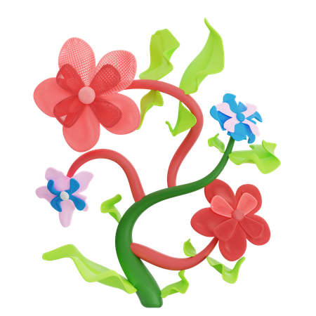 Forma abstracta de flores  3D Icon