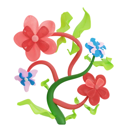 Forma abstracta de flores  3D Icon