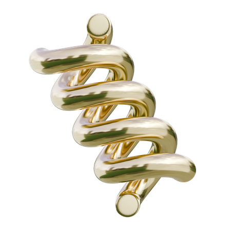 Forma abstracta de hélice de ADN dorada  3D Icon