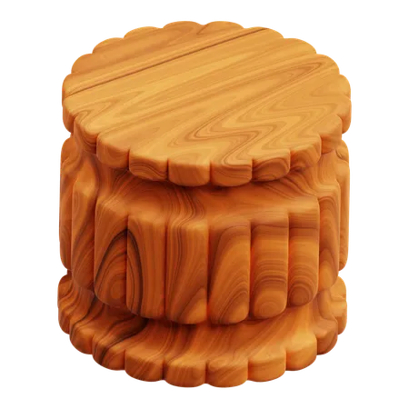 Forma abstracta de madera  3D Icon