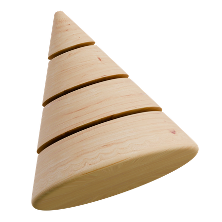 Forma abstracta de madera de cono biselado  3D Icon