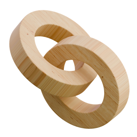 Forma abstracta de madera de doble disco  3D Icon