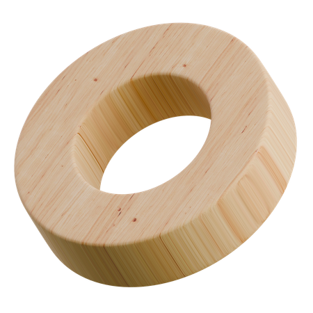 Donut afilado con forma abstracta de madera  3D Icon