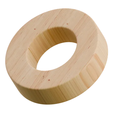 Donut afilado con forma abstracta de madera  3D Icon