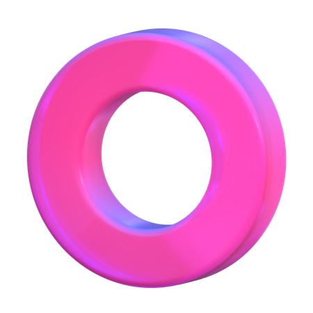 Forma abstracta de donut plano  3D Icon