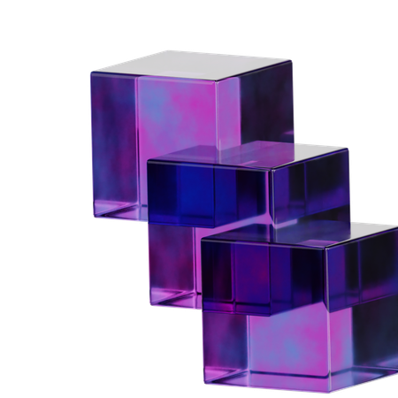 Forma abstracta de tres cubos  3D Icon