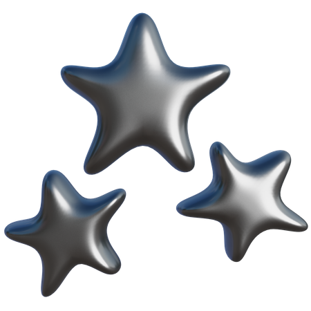 Forma abstracta de tres estrellas  3D Icon