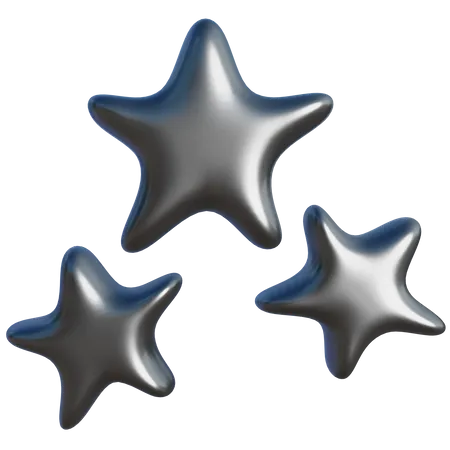 Forma abstracta de tres estrellas  3D Icon