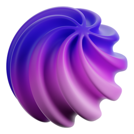 Forma abstracta espiral  3D Icon