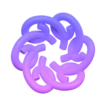 Forma abstracta espiral  3D Icon