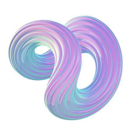 Forma abstracta espiral  3D Icon