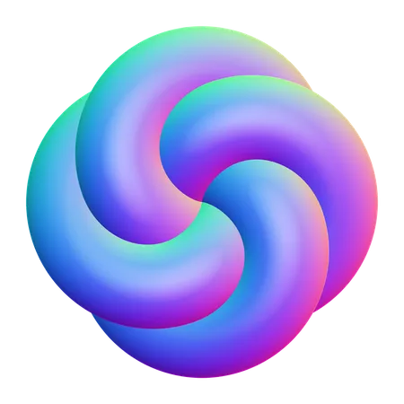 Forma abstracta espiral  3D Icon