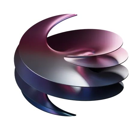 Forma abstracta espiral  3D Icon