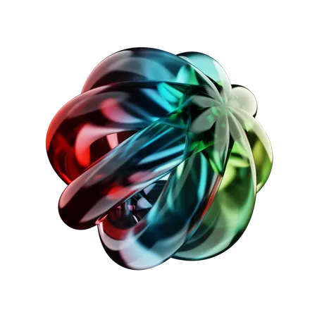 Forma abstrata de bola de anel  3D Icon