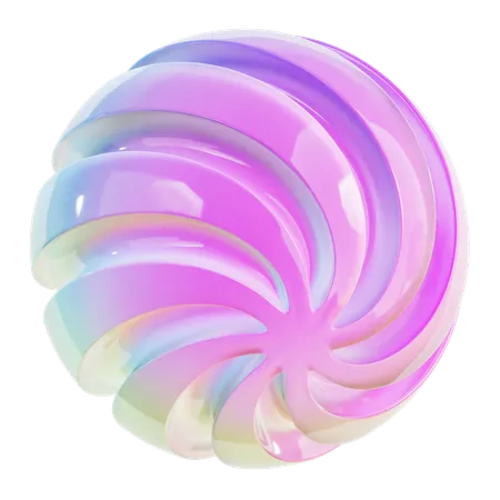 Forma abstrata de bola espiral  3D Icon