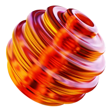 Forma abstrata de bola espiral  3D Icon