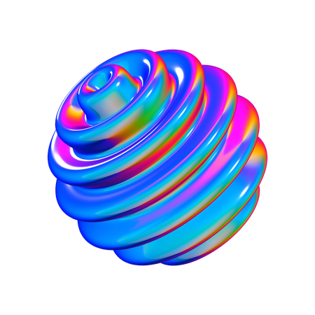 Forma abstrata de bola fatiada  3D Icon