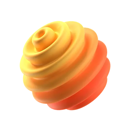 Forma abstrata de bola fatiada  3D Icon