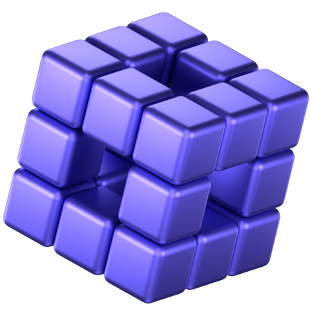 Forma abstrata de cubo  3D Icon