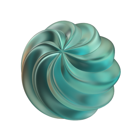 Forma abstrata de esfera ondulada  3D Icon